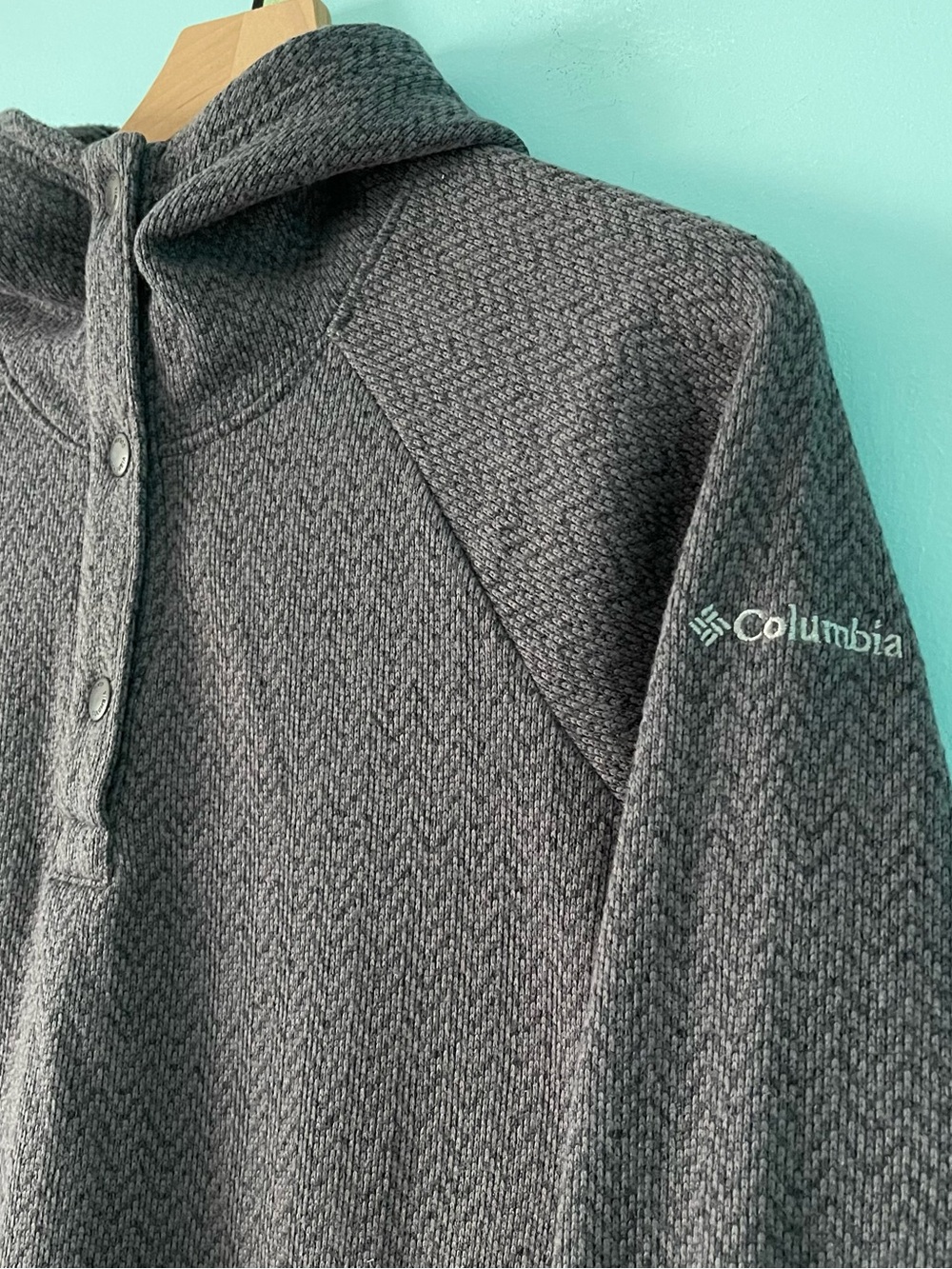 Columbia Darling Days II Fleece Pullover Jacket Hoodie M Grey 1/4 Snap Outdoor